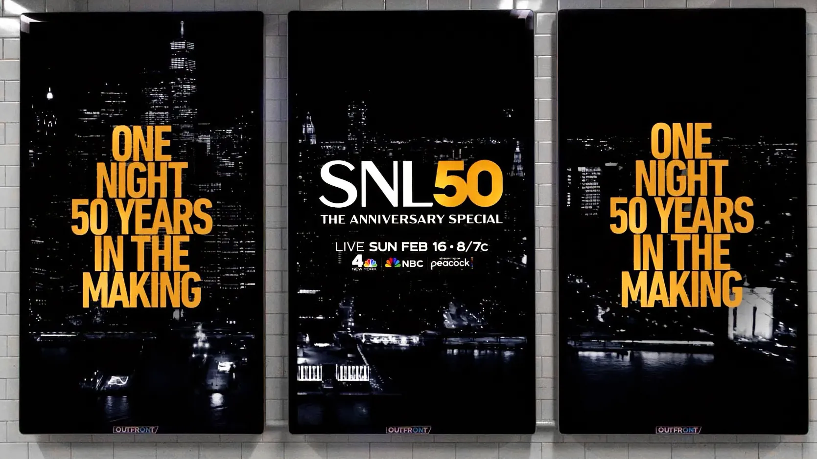 NBC DOOH — SNL50 digital out-of-home in-situ motion campaign